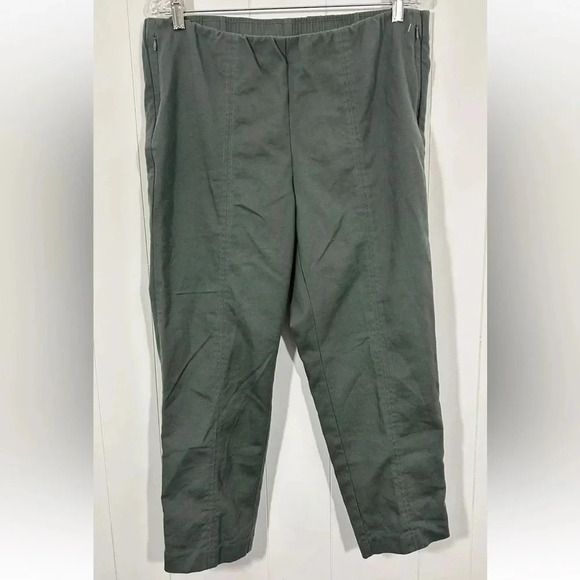 J. Jill Essential Cotton Stretch Green Pants Size 15 Petite - Picture 1 of 9